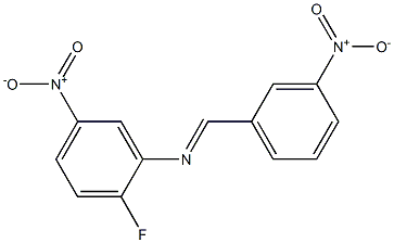 2-fluoro-5-nitro-N-[(E)-(3-nitrophenyl)methylidene]aniline Structure