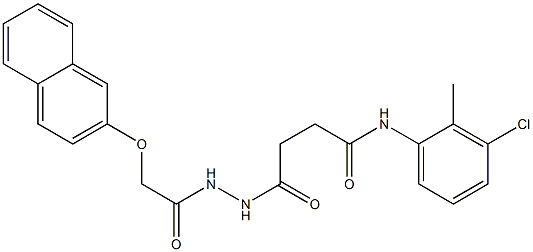 N-(3-chloro-2-methylphenyl)-4-{2-[2-(2-naphthyloxy)acetyl]hydrazino}-4-oxobutanamide 구조식 이미지