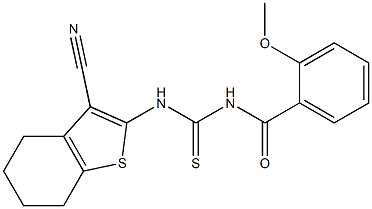 N-(3-cyano-4,5,6,7-tetrahydro-1-benzothiophen-2-yl)-N'-(2-methoxybenzoyl)thiourea 구조식 이미지