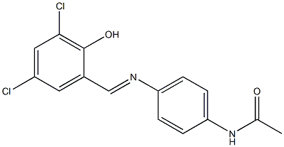 N-(4-{[(E)-(3,5-dichloro-2-hydroxyphenyl)methylidene]amino}phenyl)acetamide Structure