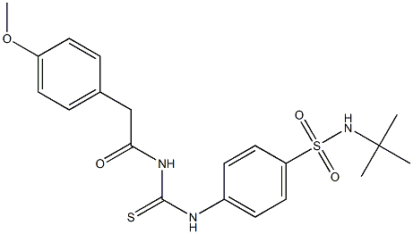 N-(tert-butyl)-4-[({[2-(4-methoxyphenyl)acetyl]amino}carbothioyl)amino]benzenesulfonamide Structure