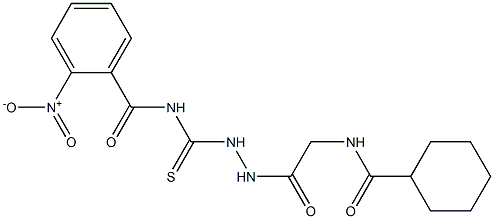 N-[(2-{2-[(cyclohexylcarbonyl)amino]acetyl}hydrazino)carbothioyl]-2-nitrobenzamide 구조식 이미지