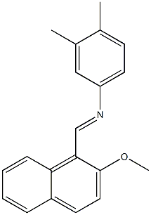 N-(3,4-dimethylphenyl)-N-[(E)-(2-methoxy-1-naphthyl)methylidene]amine 구조식 이미지