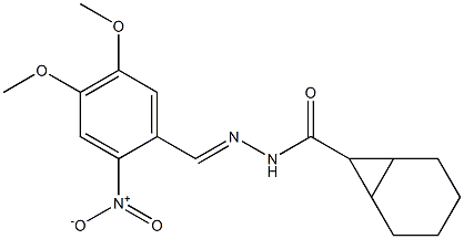 N'-[(E)-(4,5-dimethoxy-2-nitrophenyl)methylidene]bicyclo[4.1.0]heptane-7-carbohydrazide Structure