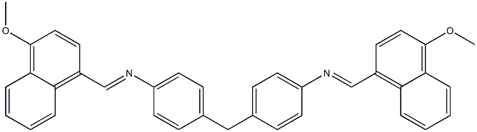 N-[(E)-(4-methoxy-1-naphthyl)methylidene]-N-[4-(4-{[(E)-(4-methoxy-1-naphthyl)methylidene]amino}benzyl)phenyl]amine Structure