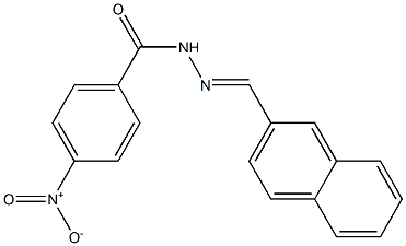 N'-[(E)-2-naphthylmethylidene]-4-nitrobenzohydrazide 구조식 이미지