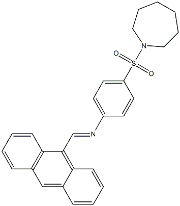 N-[(E)-9-anthrylmethylidene]-N-[4-(1-azepanylsulfonyl)phenyl]amine 구조식 이미지