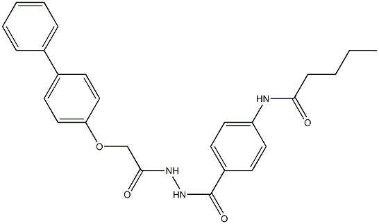 N-[4-({2-[2-([1,1'-biphenyl]-4-yloxy)acetyl]hydrazino}carbonyl)phenyl]pentanamide 구조식 이미지