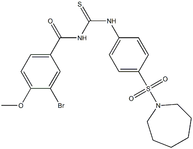 N-[4-(1-azepanylsulfonyl)phenyl]-N'-(3-bromo-4-methoxybenzoyl)thiourea 구조식 이미지