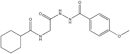 N-{2-[2-(4-methoxybenzoyl)hydrazino]-2-oxoethyl}cyclohexanecarboxamide 구조식 이미지