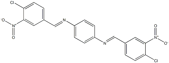 N-[(E)-(4-chloro-3-nitrophenyl)methylidene]-N-(4-{[(E)-(4-chloro-3-nitrophenyl)methylidene]amino}phenyl)amine Structure