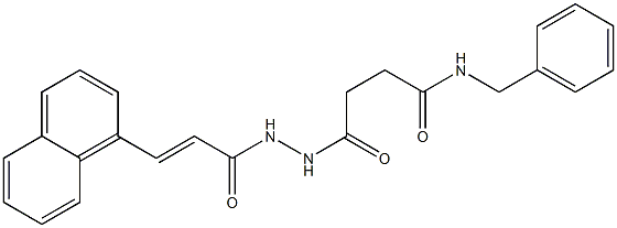 N-benzyl-4-{2-[(E)-3-(1-naphthyl)-2-propenoyl]hydrazino}-4-oxobutanamide 구조식 이미지