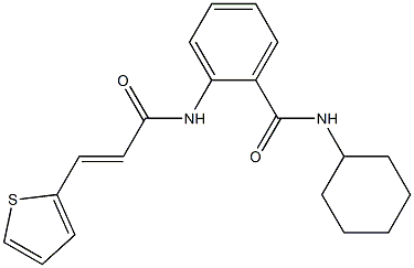 N-cyclohexyl-2-{[(E)-3-(2-thienyl)-2-propenoyl]amino}benzamide Structure