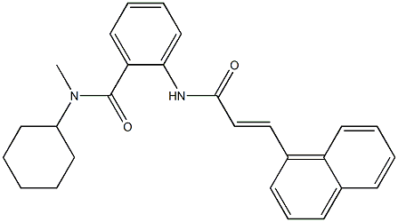 N-cyclohexyl-N-methyl-2-{[(E)-3-(1-naphthyl)-2-propenoyl]amino}benzamide 구조식 이미지