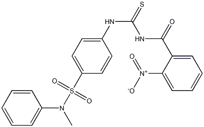 N-methyl-4-({[(2-nitrobenzoyl)amino]carbothioyl}amino)-N-phenylbenzenesulfonamide 구조식 이미지