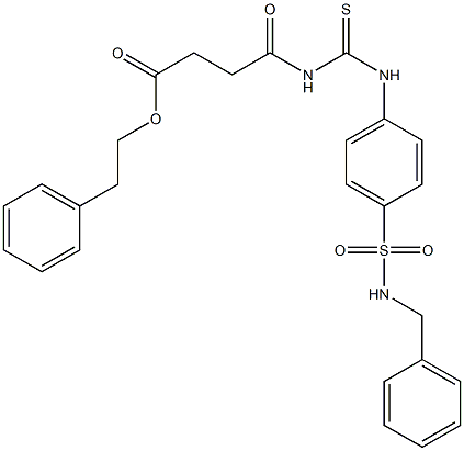 phenethyl 4-[({4-[(benzylamino)sulfonyl]anilino}carbothioyl)amino]-4-oxobutanoate 구조식 이미지