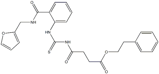 phenethyl 4-{[(2-{[(2-furylmethyl)amino]carbonyl}anilino)carbothioyl]amino}-4-oxobutanoate 구조식 이미지