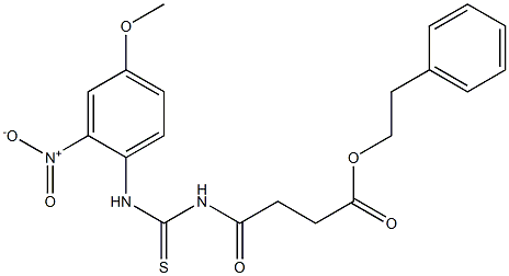 phenethyl 4-{[(4-methoxy-2-nitroanilino)carbothioyl]amino}-4-oxobutanoate Structure