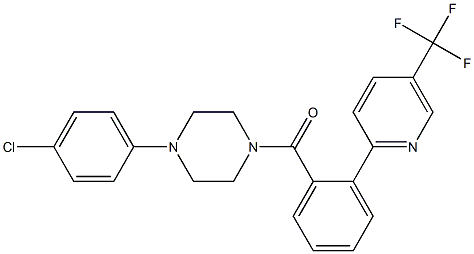 [4-(4-chlorophenyl)piperazino]{2-[5-(trifluoromethyl)-2-pyridinyl]phenyl}methanone 구조식 이미지