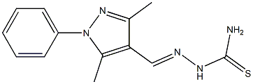 2-[(E)-(3,5-dimethyl-1-phenyl-1H-pyrazol-4-yl)methylidene]-1-hydrazinecarbothioamide Structure