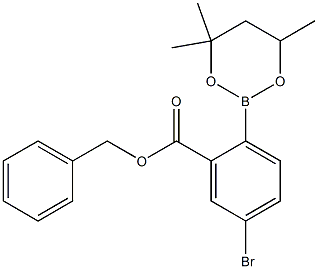 Benzyl 5-bromo-2-(4,4,6-trimethyl-1,3,2-dioxaborinan-2-yl)benzoate 구조식 이미지