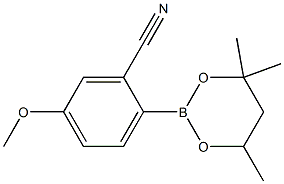 5-Methoxy-2-(4,4,6-trimethyl-1,3,2-dioxaborinan-2-yl)benzonitrile 구조식 이미지