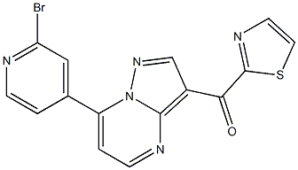 [7-(2-bromopyridin-4-yl)pyrazolo[1,5-a]pyrimidin-3-yl](thiazol-2-yl)methanone 구조식 이미지