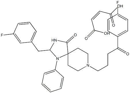 8-[4-(4-Fluorophenyl)-4-oxobutyl]-(3-fluorobenzyl-1-phenyl)-1,3,8-triazaspiro[4,5]decan-4-one maleate 구조식 이미지