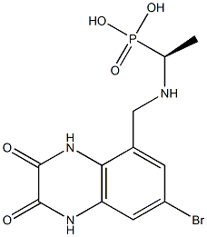 [(1S)-1-[[(7-Bromo-1,2,3,4-tetrahydro-2,3-dioxo-5-quinoxalinyl)methyl]amino]ethyl]phosphonic acid Structure