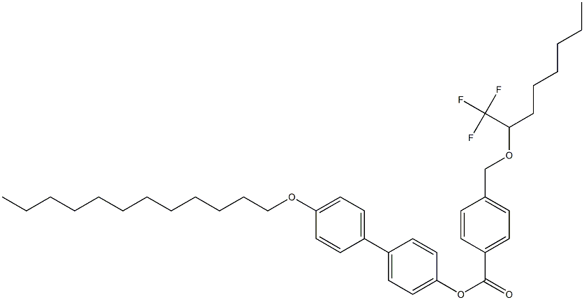 4-[[1-(Trifluoromethyl)heptyl]oxymethyl]benzoic acid 4'-dodecyloxy-1,1'-biphenyl-4-yl ester 구조식 이미지