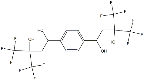 1,1'-(p-Phenylene)bis[4,4,4-trifluoro-3-(trifluoromethyl)-1,3-butanediol] 구조식 이미지