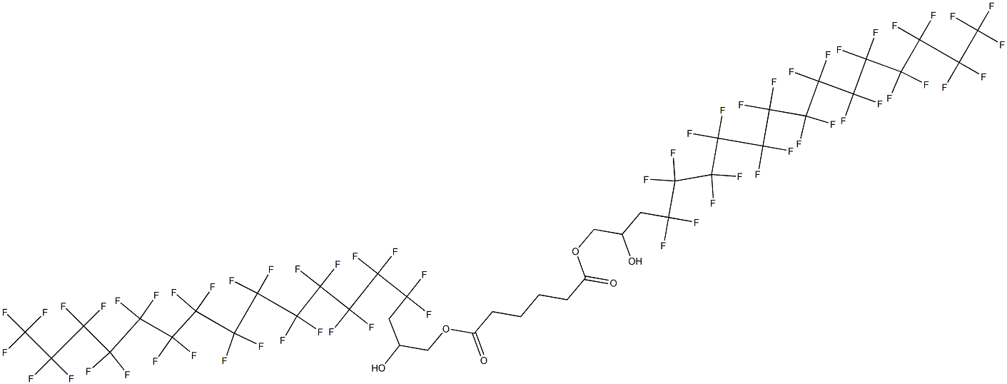 Adipic acid bis(4,4,5,5,6,6,7,7,8,8,9,9,10,10,11,11,12,12,13,13,14,14,15,15,16,16,17,17,17-nonacosafluoro-2-hydroxyheptadecyl) ester 구조식 이미지