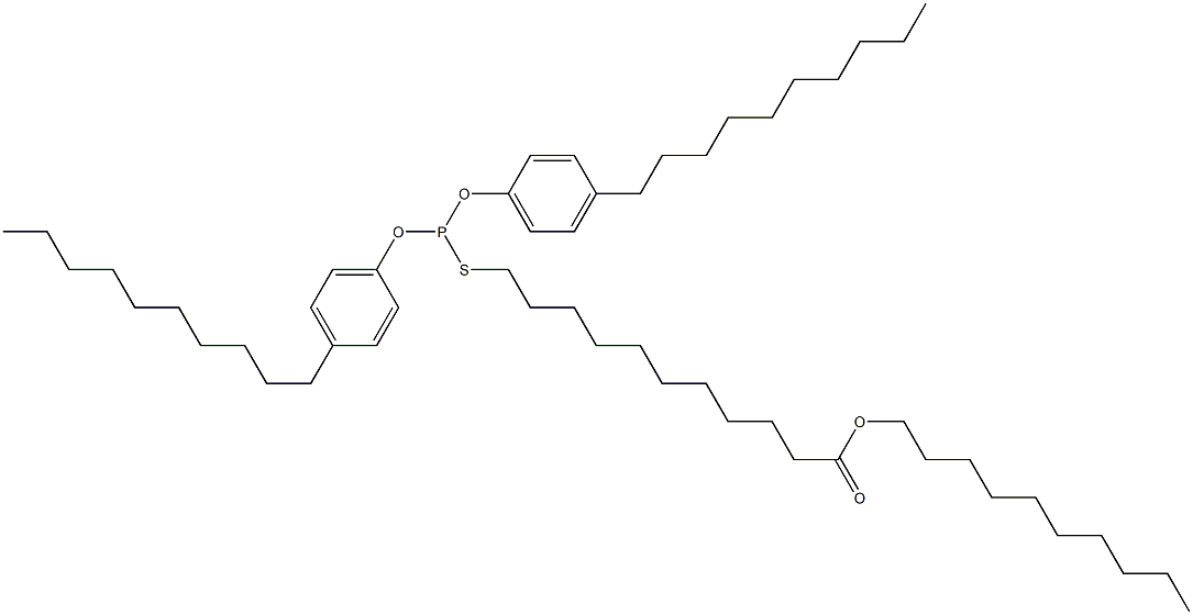 Thiophosphorous acid O,O-bis(4-decylphenyl)S-(11-decyloxy-11-oxoundecyl) ester Structure