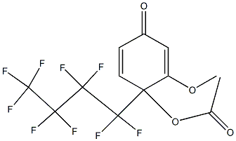 4-(Nonafluorobutyl)-4-acetoxy-3-methoxy-2,5-cyclohexadien-1-one 구조식 이미지