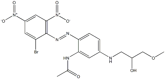 N-[2-(2-Bromo-4,6-dinitrophenylazo)-5-(2-hydroxy-3-methoxypropylamino)phenyl]acetamide Structure