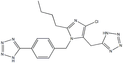 2-Butyl-4-chloro-5-(1H-tetrazol-5-ylmethyl)-1-[4-(1H-tetrazol-5-yl)benzyl]-1H-imidazole Structure