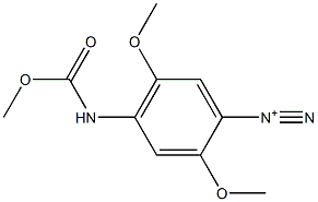 2,5-Dimethoxy-4-[(methoxycarbonyl)amino]benzenediazonium 구조식 이미지