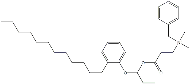 N,N-Dimethyl-N-benzyl-N-[2-[[1-(2-dodecylphenyloxy)propyl]oxycarbonyl]ethyl]aminium 구조식 이미지