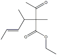 (E)-2-Acetyl-2,3-dimethyl-4-hexenoic acid ethyl ester Structure