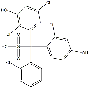 (2-Chlorophenyl)(2-chloro-4-hydroxyphenyl)(2,5-dichloro-3-hydroxyphenyl)methanesulfonic acid Structure