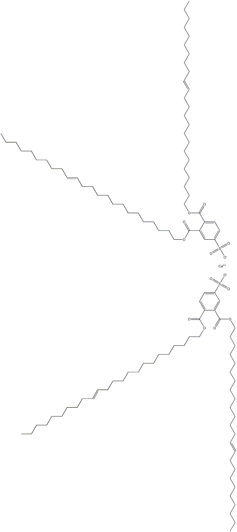 Bis[3,4-di(14-tetracosenyloxycarbonyl)benzenesulfonic acid]calcium salt 구조식 이미지