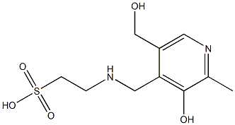 2-[[(5-(Hydroxymethyl)-2-methyl-3-hydroxypyridin-4-yl)methyl]amino]ethanesulfonic acid 구조식 이미지