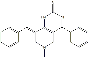 8-Benzylidene-3,4,5,6,7,8-hexahydro-6-methyl-4-phenylpyrido[4,3-d]pyrimidine-2(1H)-thione 구조식 이미지