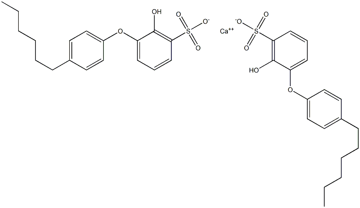 Bis(2-hydroxy-4'-hexyl[oxybisbenzene]-3-sulfonic acid)calcium salt Structure
