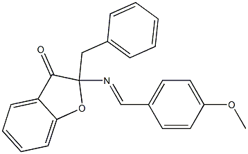 2-Benzyl-2-(p-methoxybenzylideneamino)benzofuran-3(2H)-one 구조식 이미지