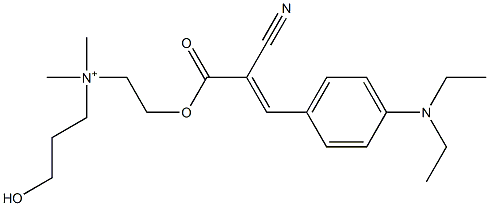 N-[2-[[2-Cyano-3-[4-(diethylamino)phenyl]-1-oxo-2-propenyl]oxy]ethyl]-3-hydroxy-N,N-dimethyl-1-propanaminium 구조식 이미지