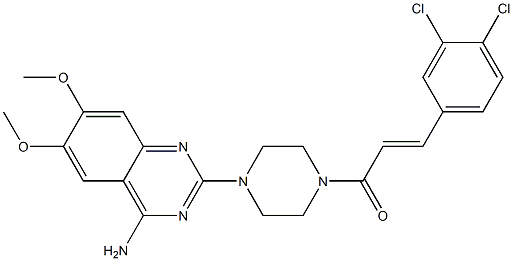 4-Amino-2-[4-[3-(3,4-dichlorophenyl)propenoyl]-1-piperazinyl]-6,7-dimethoxyquinazoline 구조식 이미지