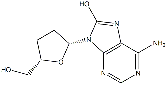 8-Hydroxy-2',3'-dideoxyadenosine Structure