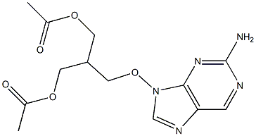 2-Amino-9-(3-acetyloxy-2-acetyloxymethylpropyloxy)-9H-purine Structure