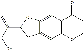 2-(1-Hydroxymethylethenyl)-5-methoxy-6-acetyl-2,3-dihydrobenzofuran Structure
